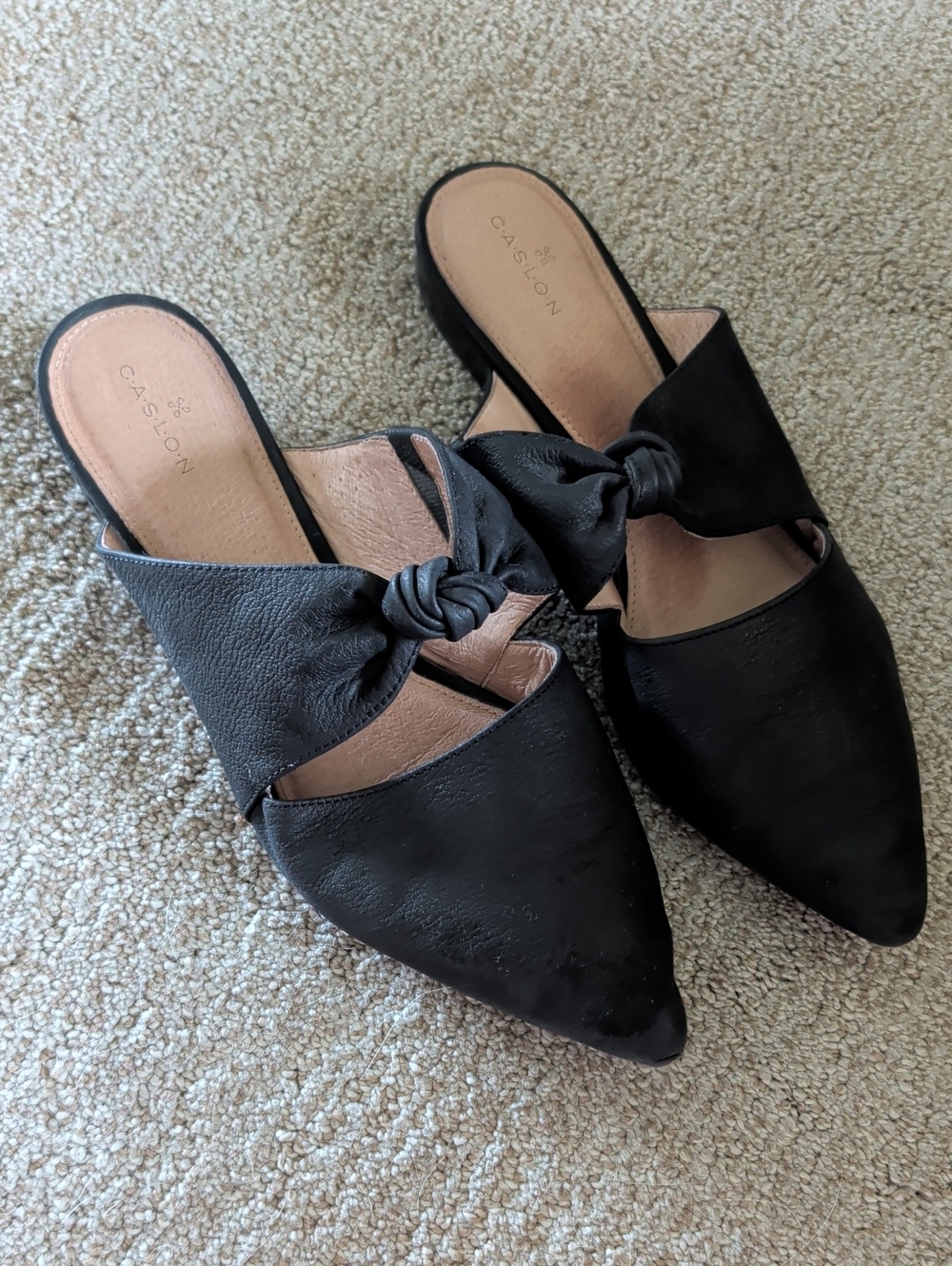 Caslon Black Knotted Pointed Slip-On Mules